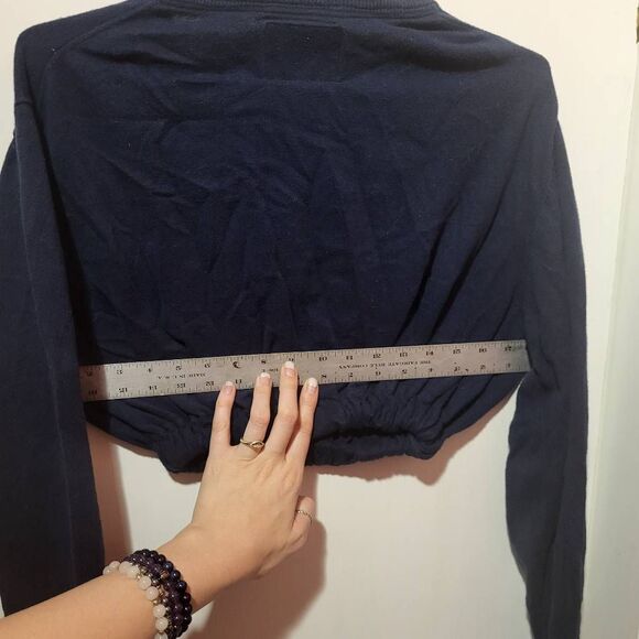 Reworked St. John's Bay Oversized Cropped Cashmere Sweater - Size S - Picture 6 of 10